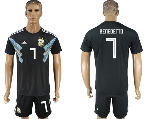 Argentina #7 Benedetto Away Soccer Country Jersey